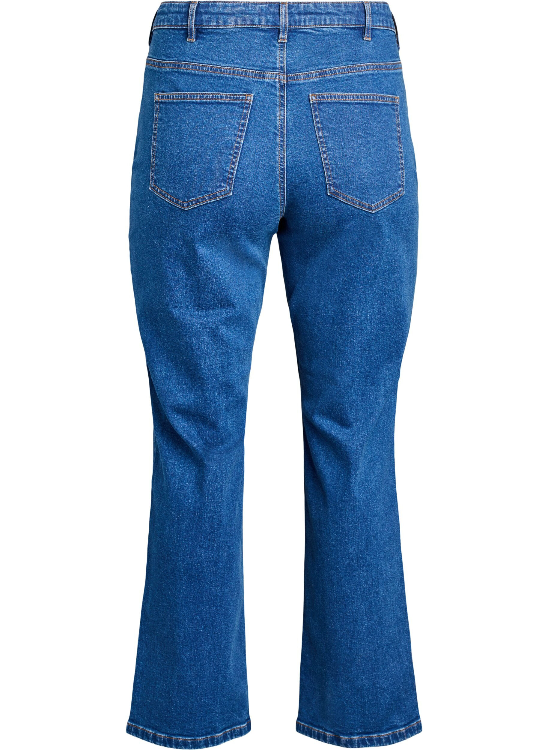 Zizzi Gemma Jeans mit hoher Taille in Regular Fit, Blau, Packshot image number 1