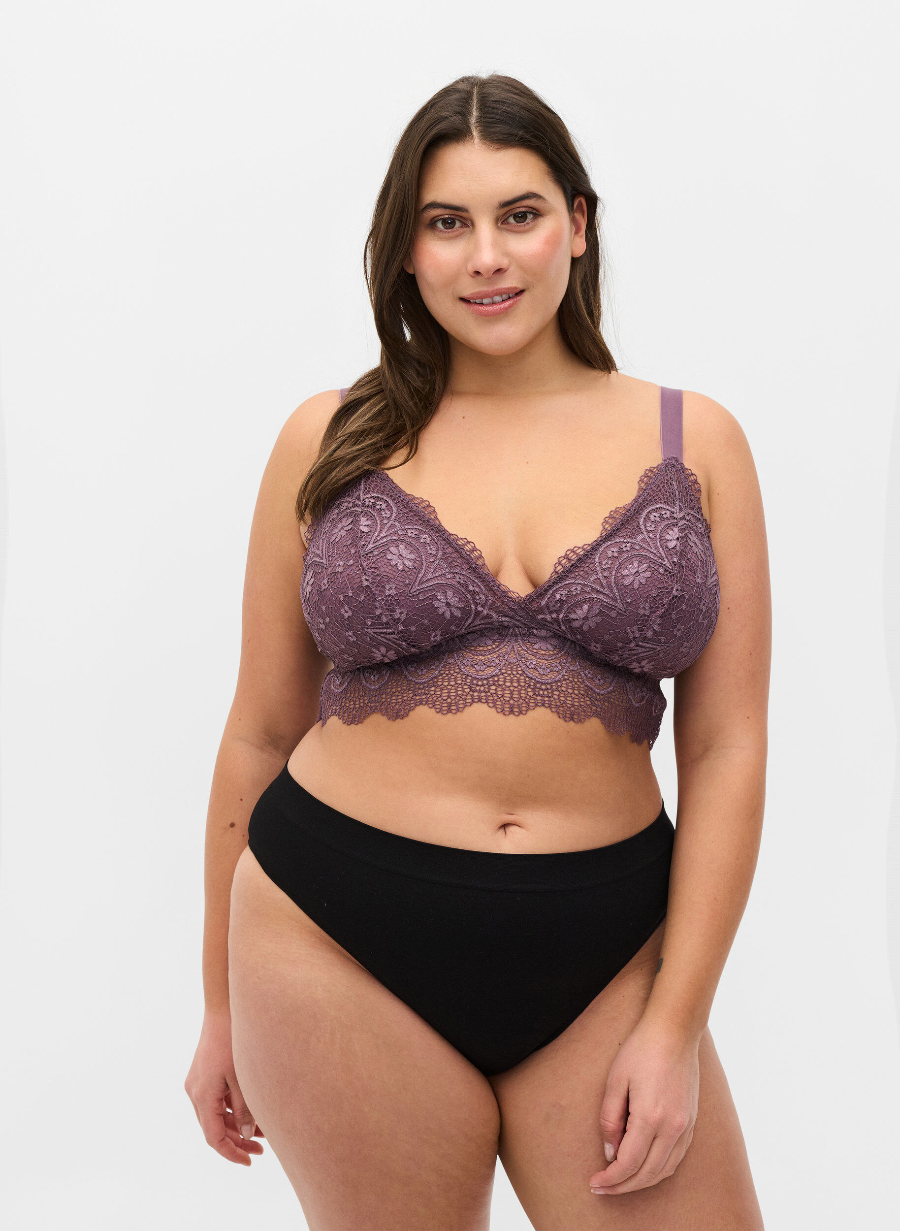 Zizzi 2er Pack Tai Slips mit regul&auml;rer Taille, Black, Model image number 0