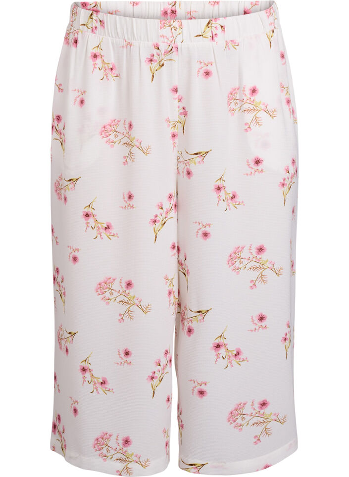 Culotte-Hose mit Print, Weiß, Packshot image number 0