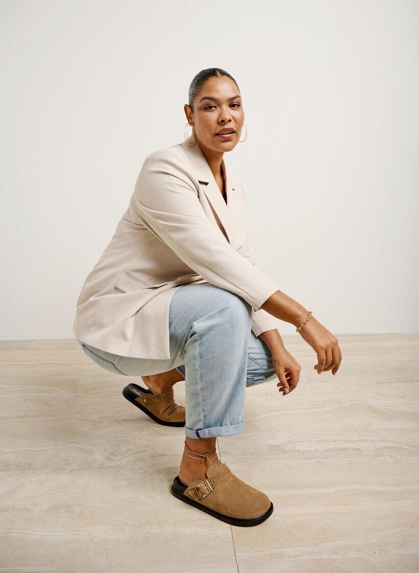 Weite M Wildleder-Clogs, Woodsmoke, Image image number 0