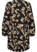Kurzes Baumwollkleid mit Gummisaum und langen &Auml;rmeln, Schwarz, Packshot image number 1