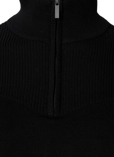 Pullover aus Viskose mit hohem Halsauschnitt und Reißverschluss, Black, Packshot image number 2
