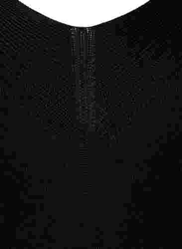 Viskose-Strickbluse mit V-Ausschnitt, Black, Packshot image number 2