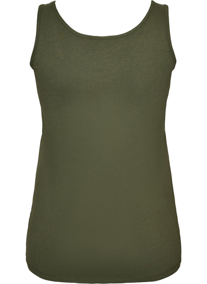 Solide Farbe Grundoberteil aus Baumwolle, Gr&uuml;n, Packshot image number 1