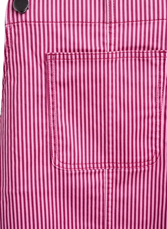 Kurzes Latzkleid mit Streifen, Red Stripe, Packshot image number 2