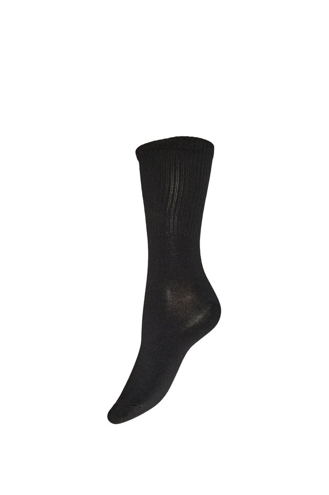 Gerippte Socke aus Baumwolle, Schwarz, Packshot image number 0