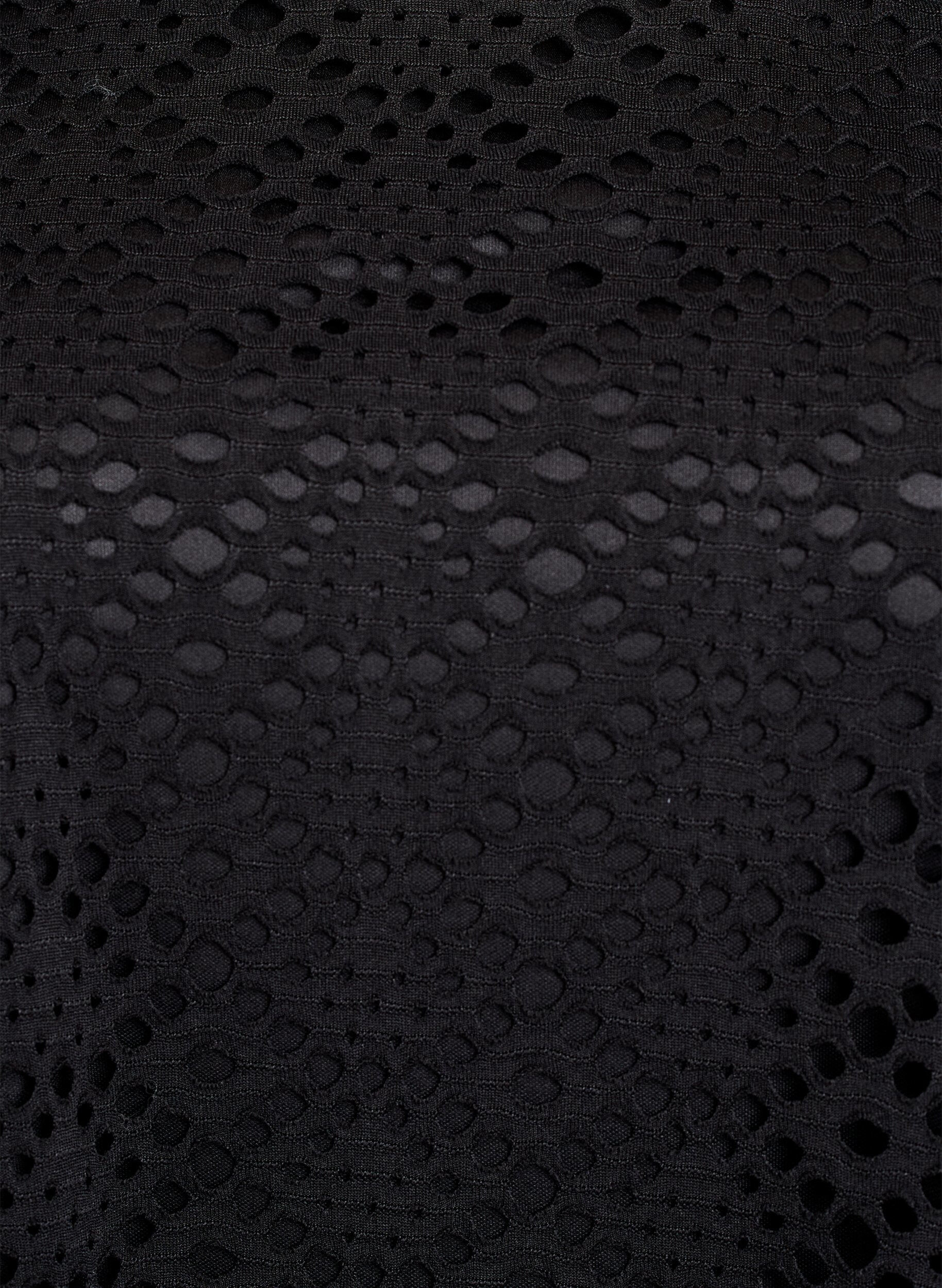 ZizziKnielanges Kleid mit Lochmuster und kurzen &Auml;rmeln, Schwarz, Packshot image number 2