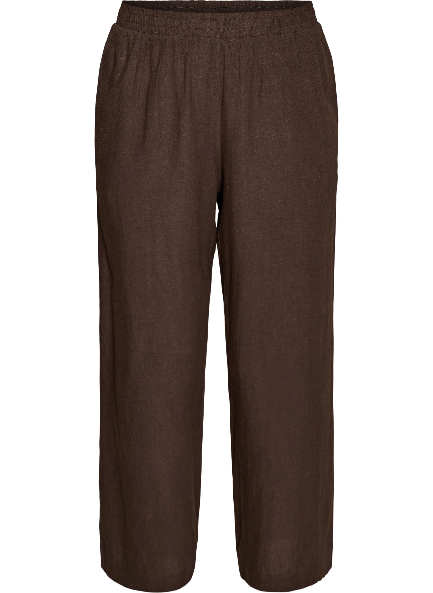 Hose aus Leinen und Viskose mit weitem Bein