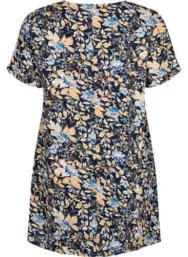 FLASH - Tunika mit V-Ausschnitt und Print, Brown Blue Flower, Packshot image number 1