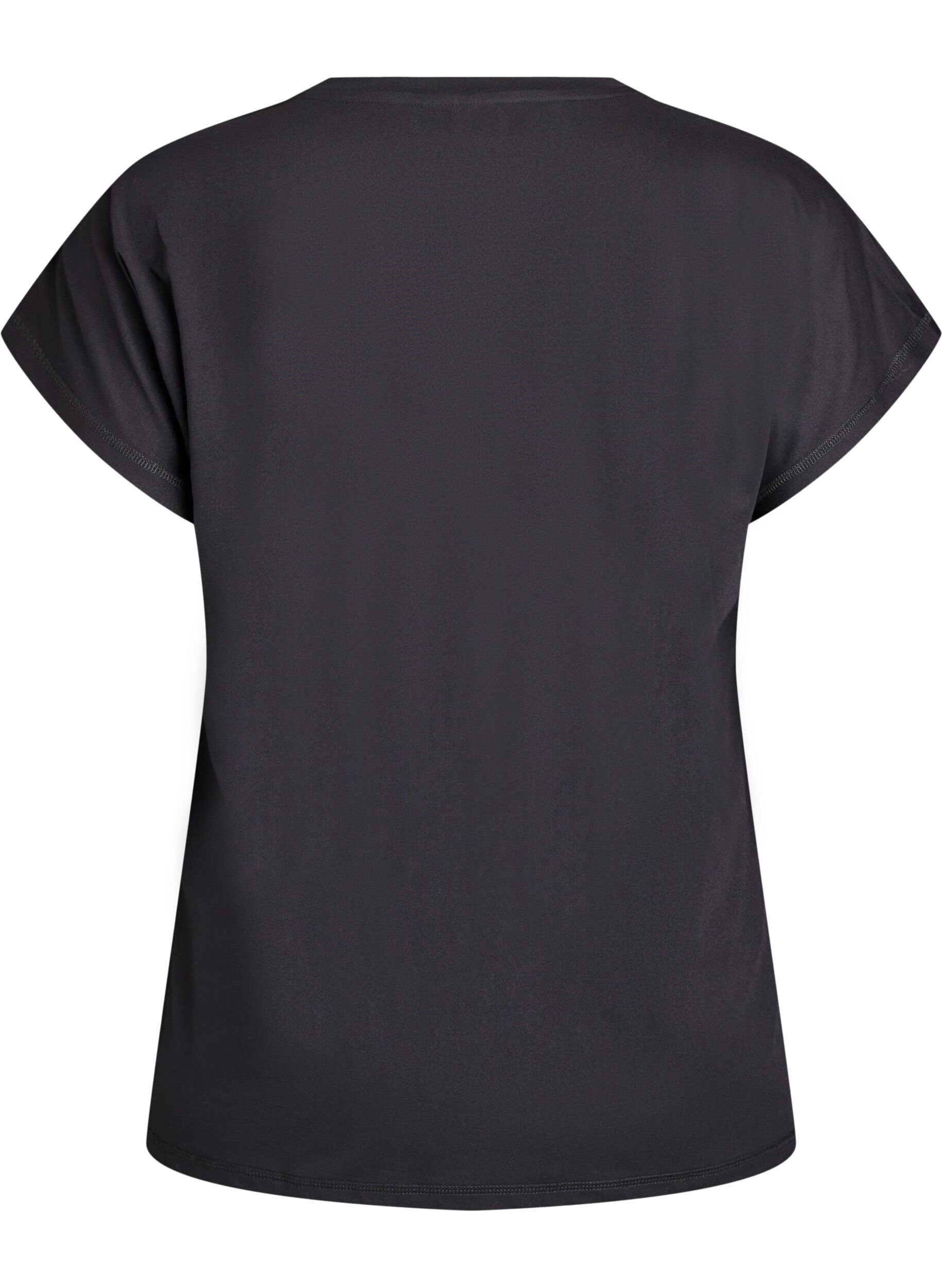 Zizzi Einfarbiges Trainings-T-Shirt, Schwarz, Packshot image number 1