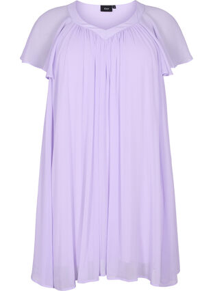 Lockeres Kleid mit kurzen Ärmeln, Purple Heather, Packshot image number 0