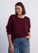 Strickbluse mit strukturiertem Lochmuster, Rot, Model image number 0
