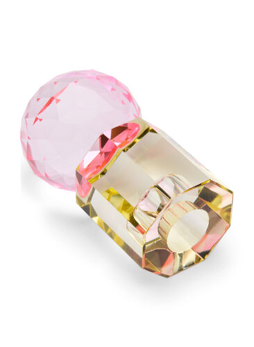 Kerzenständer aus Kristallglas, Lysegul/Pink, Packshot image number 1