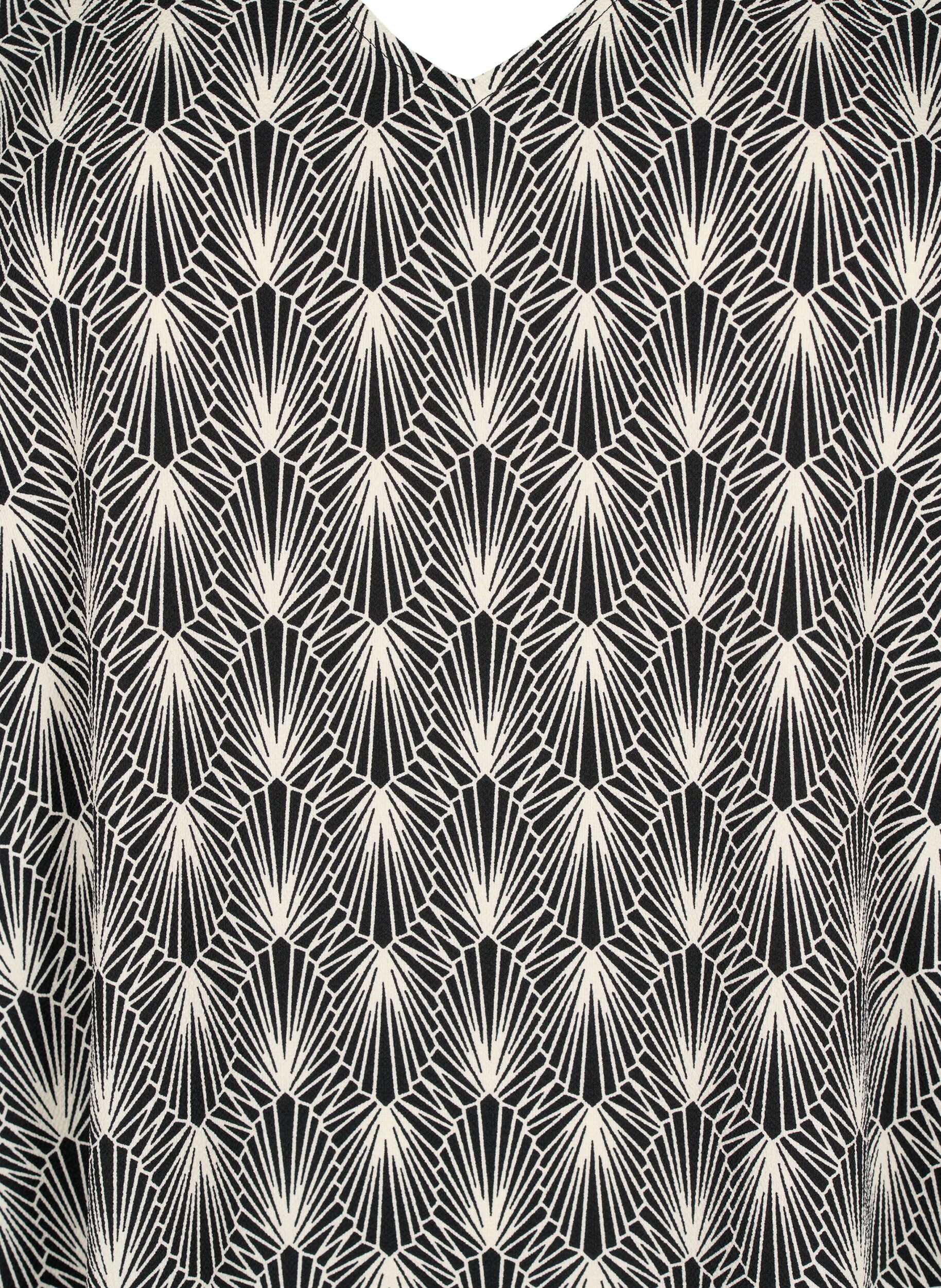 Zizzi Kleid mit V-Ausschnitt und Aufdruck, Birch Graphic AOP, Packshot image number 2