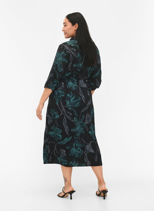 FLASH – Hemdkleid mit Aufdruck, Black Scarab Flower, Model image number 1