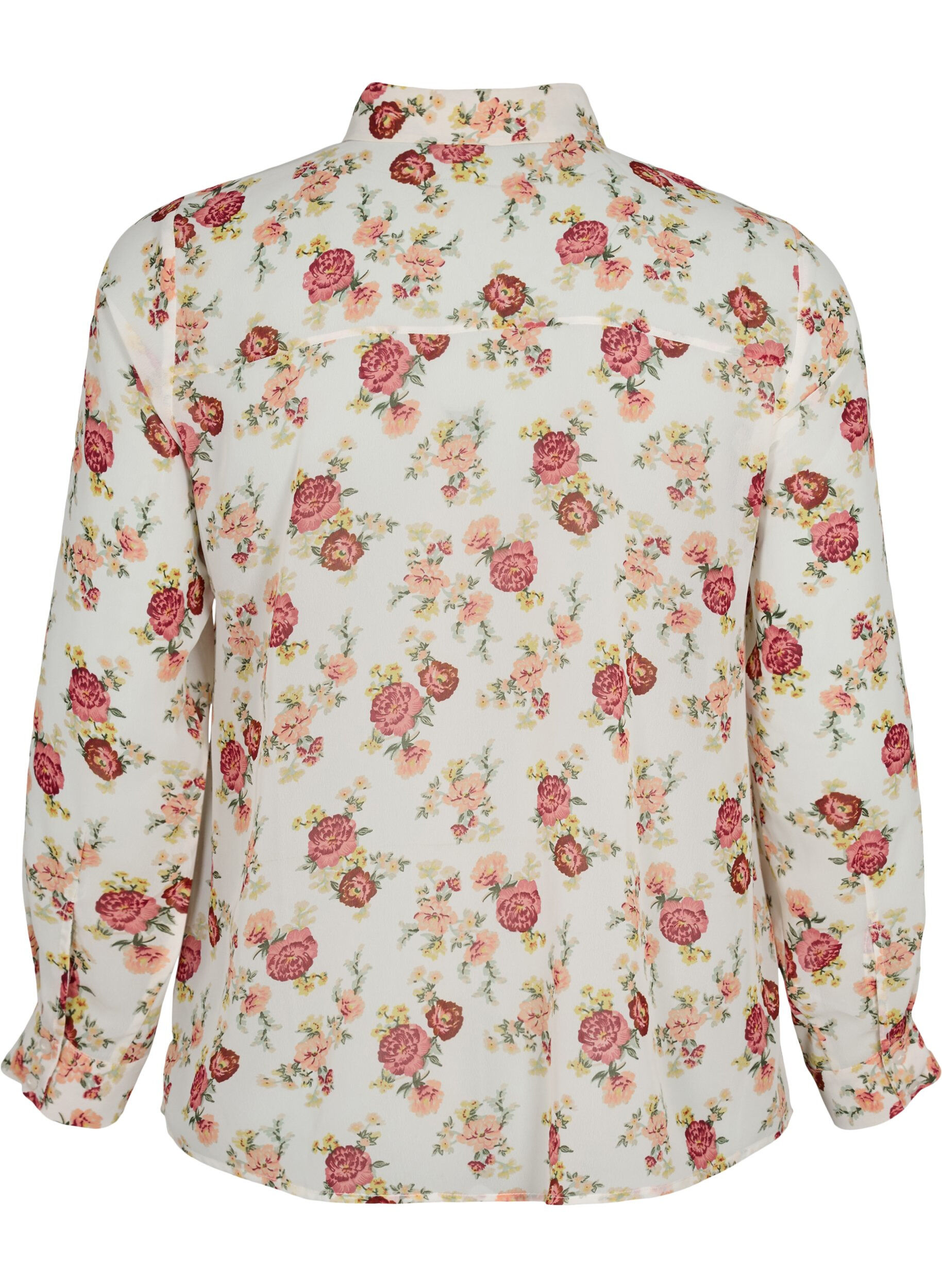 Zizzi FLASH - Lang&auml;rmeliges Hemd mit Blumeprint, Off White Flower, Packshot image number 1