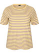 Gestreiftes T-Shirt mit gerippter Struktur, Gelb, Packshot image number 0