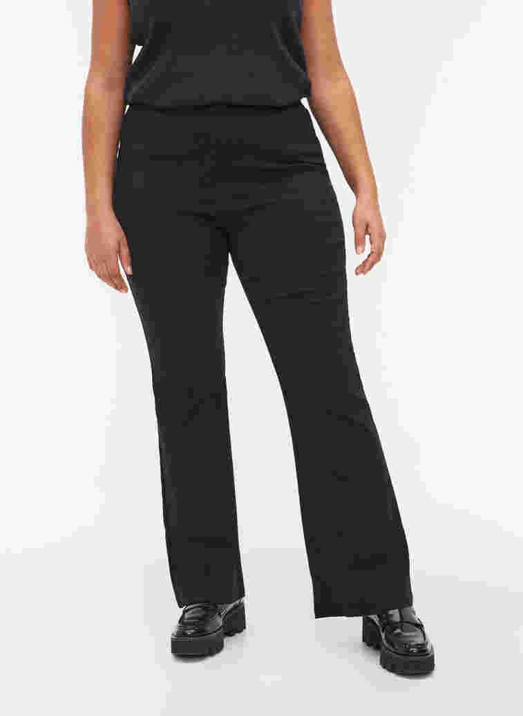 Flared Hose aus Viskosemischung, Black, Model image number 2