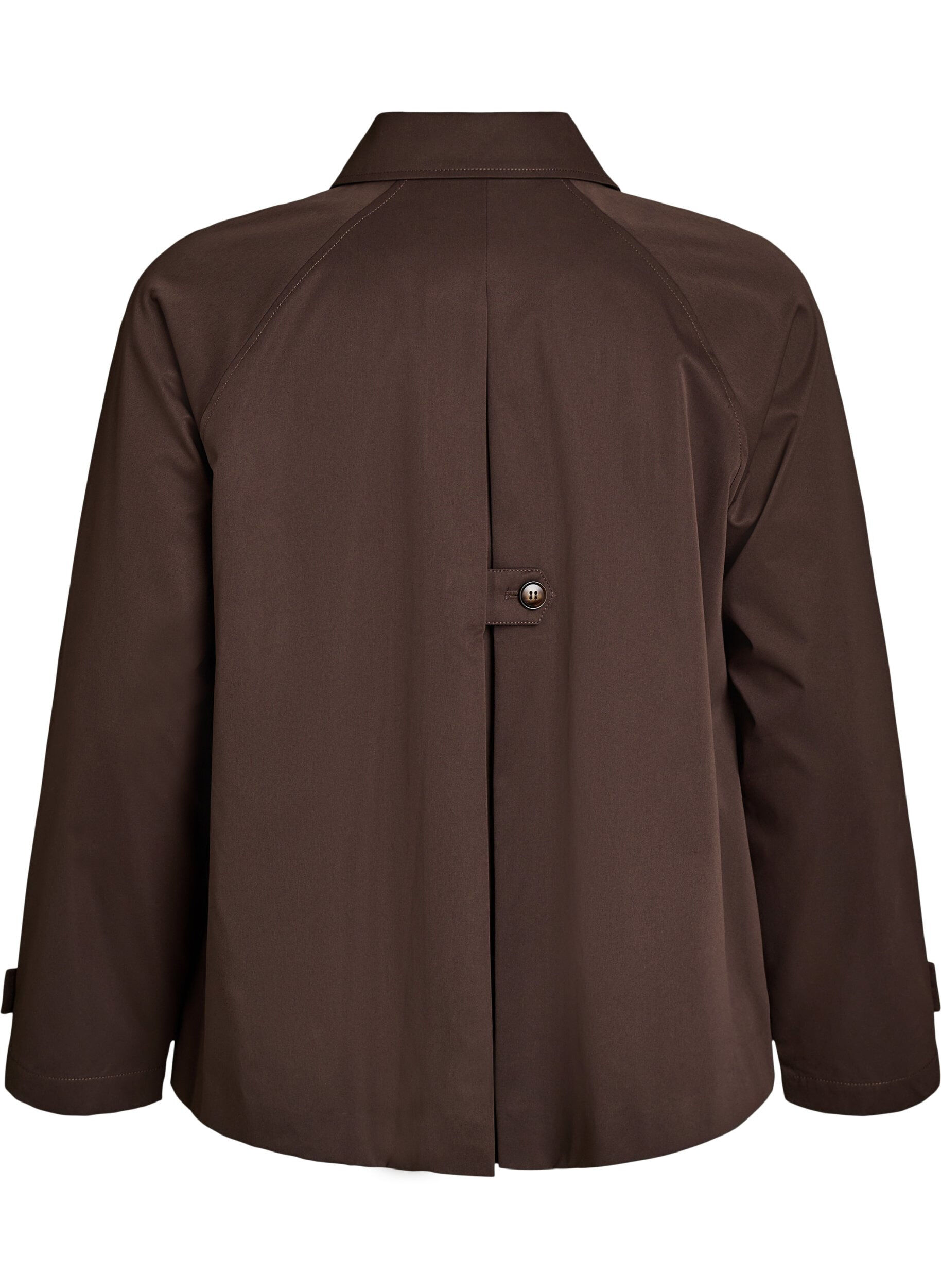 Zizzi Kurzer Trenchcoat mit Kragen und Raglan&auml;rmeln, Braun, Packshot image number 1