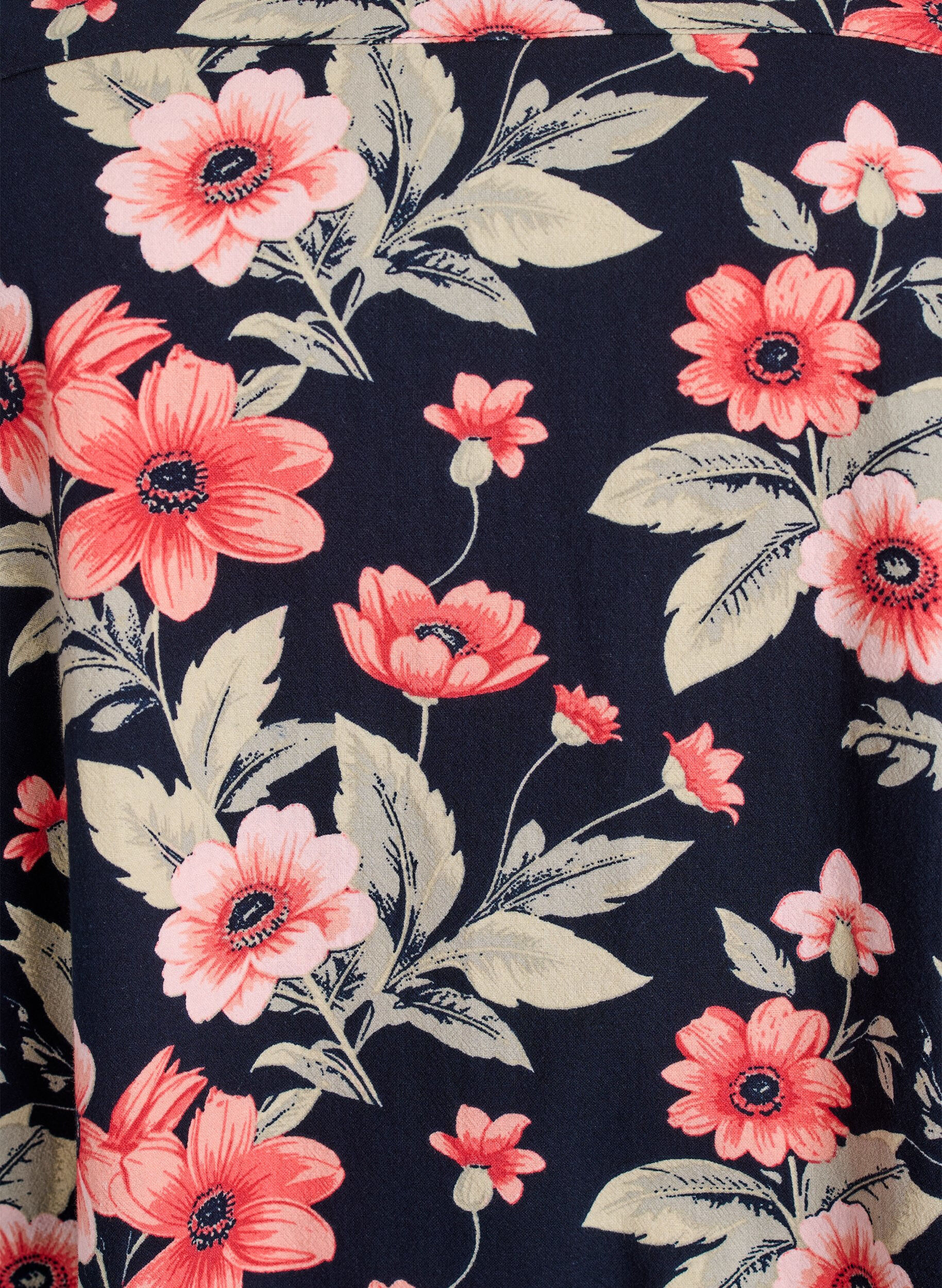 Zizzi Kurz&auml;rmliges Baumwollkleid mit Aufdruck, Blau, Packshot image number 2