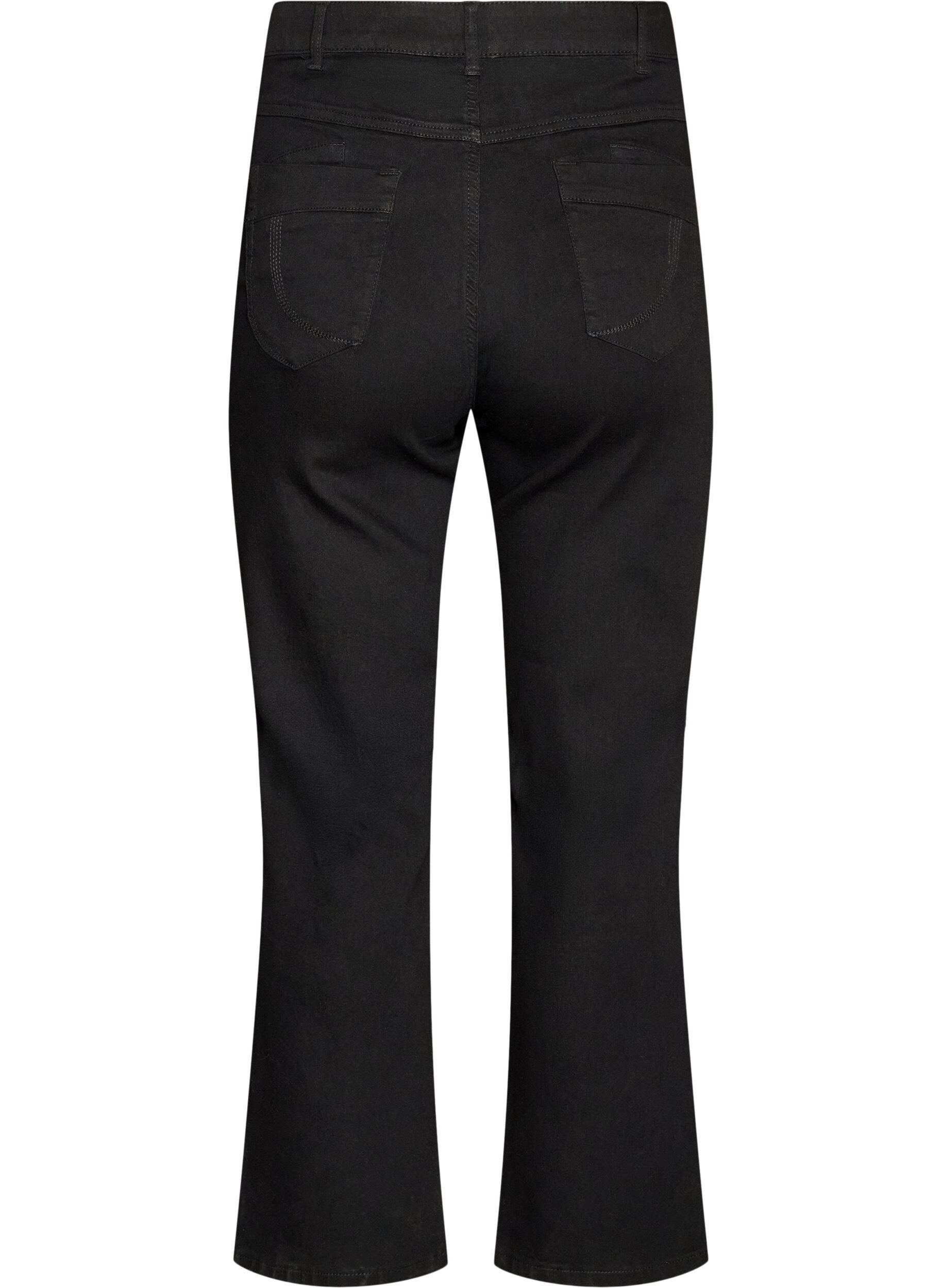 ZizziGemma Jeans mit normaler Passform und hoher Taille, Schwarz, Packshot image number 1