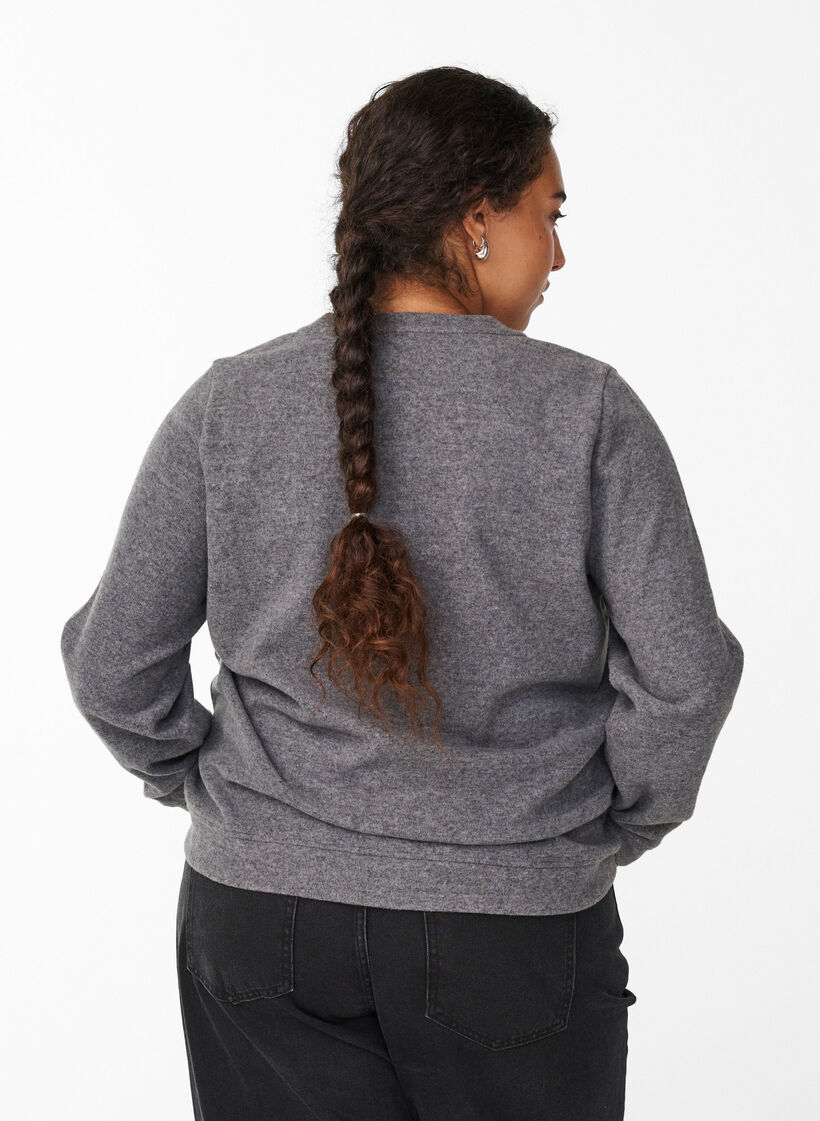 Cardigan aus Jersey mit Rundhalsausschnitt und Knöpfen, Grau, Model image number 2