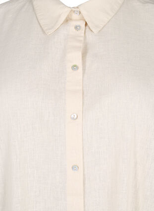 Langes Hemd aus Baumwollmischung mit Leinen, Sandshell, Packshot image number 2