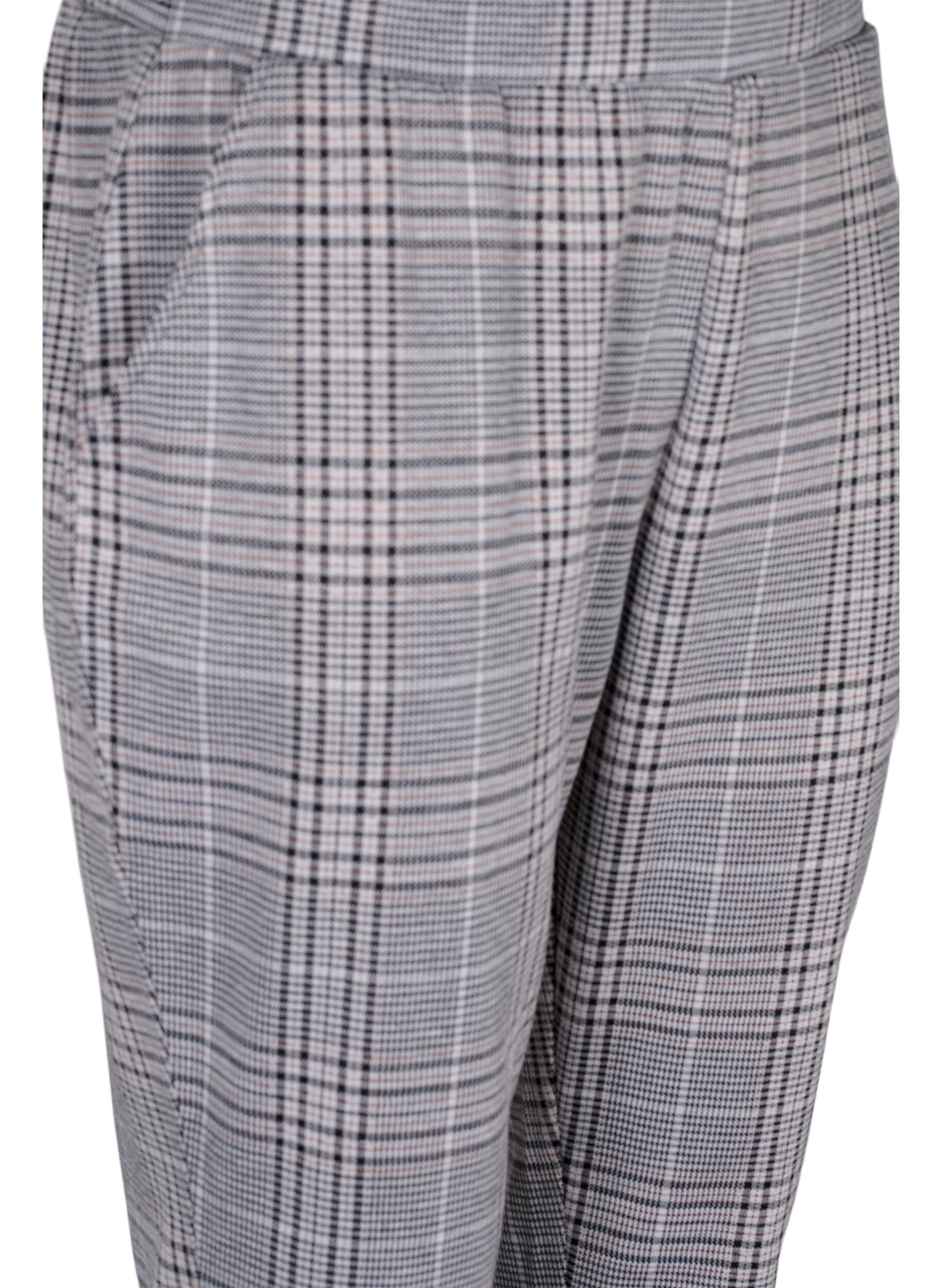 Zizzi Cropped Hose Maddison mit Karomuster, Black Check, Packshot image number 2
