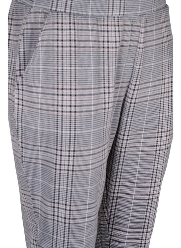 Cropped Hose Maddison mit Karomuster, Black Check, Packshot image number 2