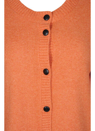 Kurzer Strickcardigan mit kontrastvollen Knöpfen, Mandarin Orange Mel, Packshot image number 2
