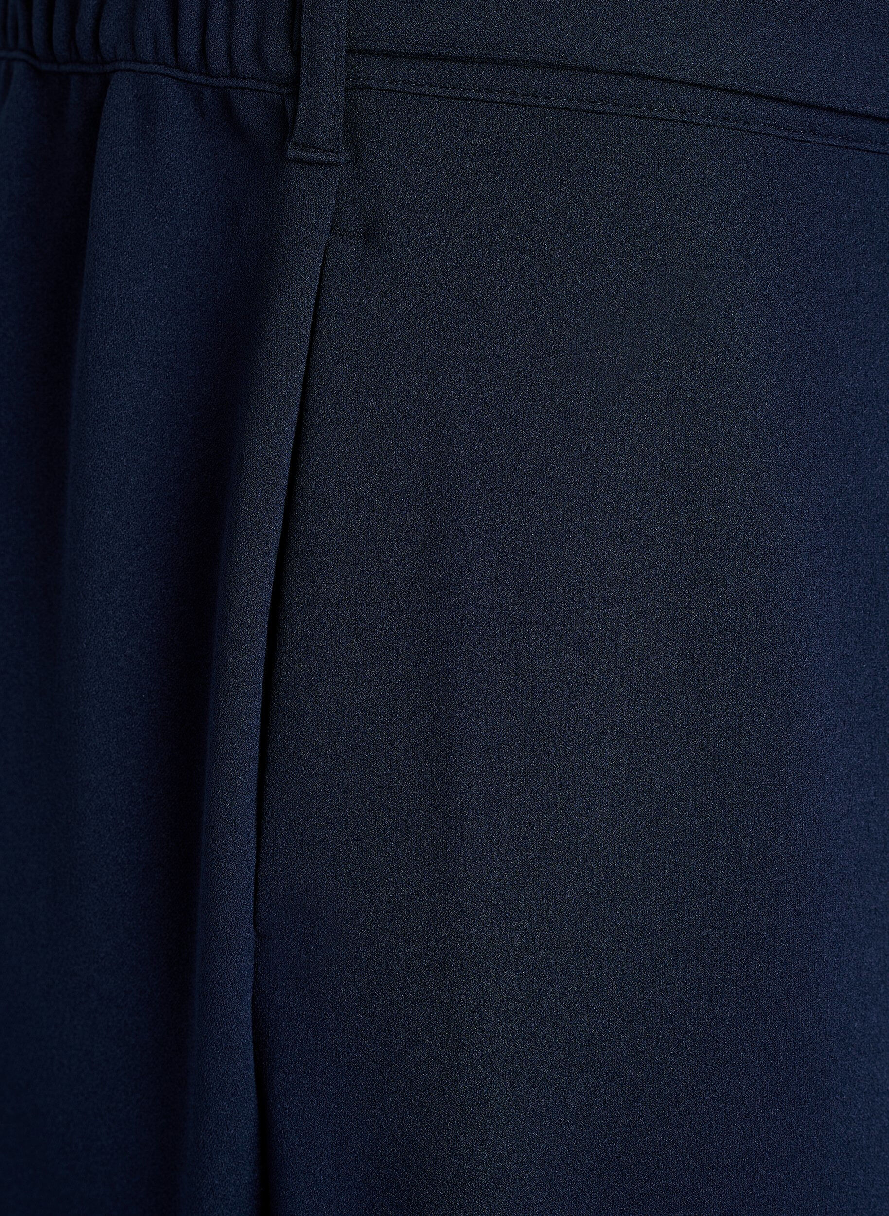 Zizzi Hoch taillierte Hose mit G&uuml;rtel und goldener Schnalle, Blau, Packshot image number 3