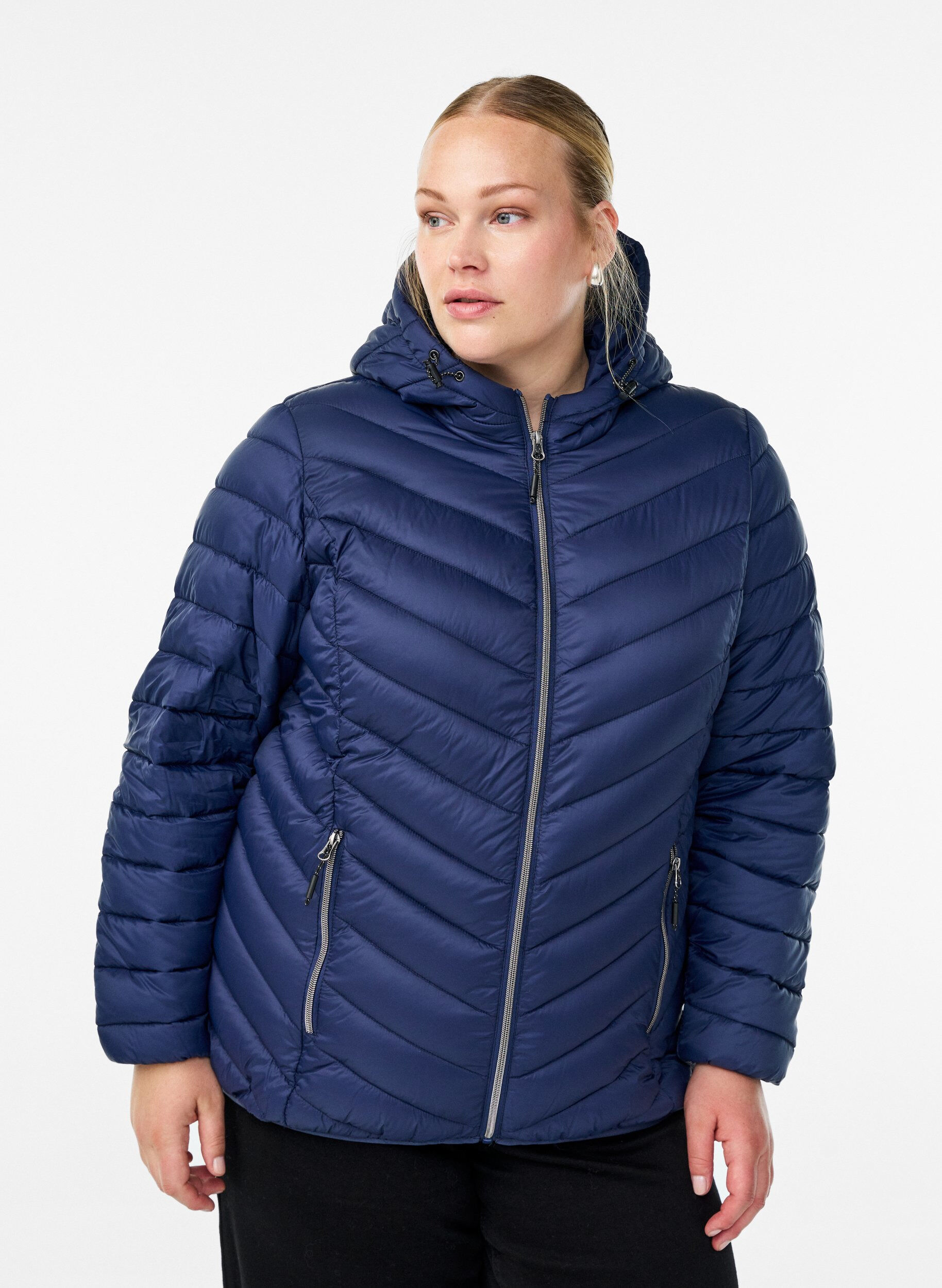 ZizziLeichte Steppjacke mit Kapuze, Blau, Model image number 0