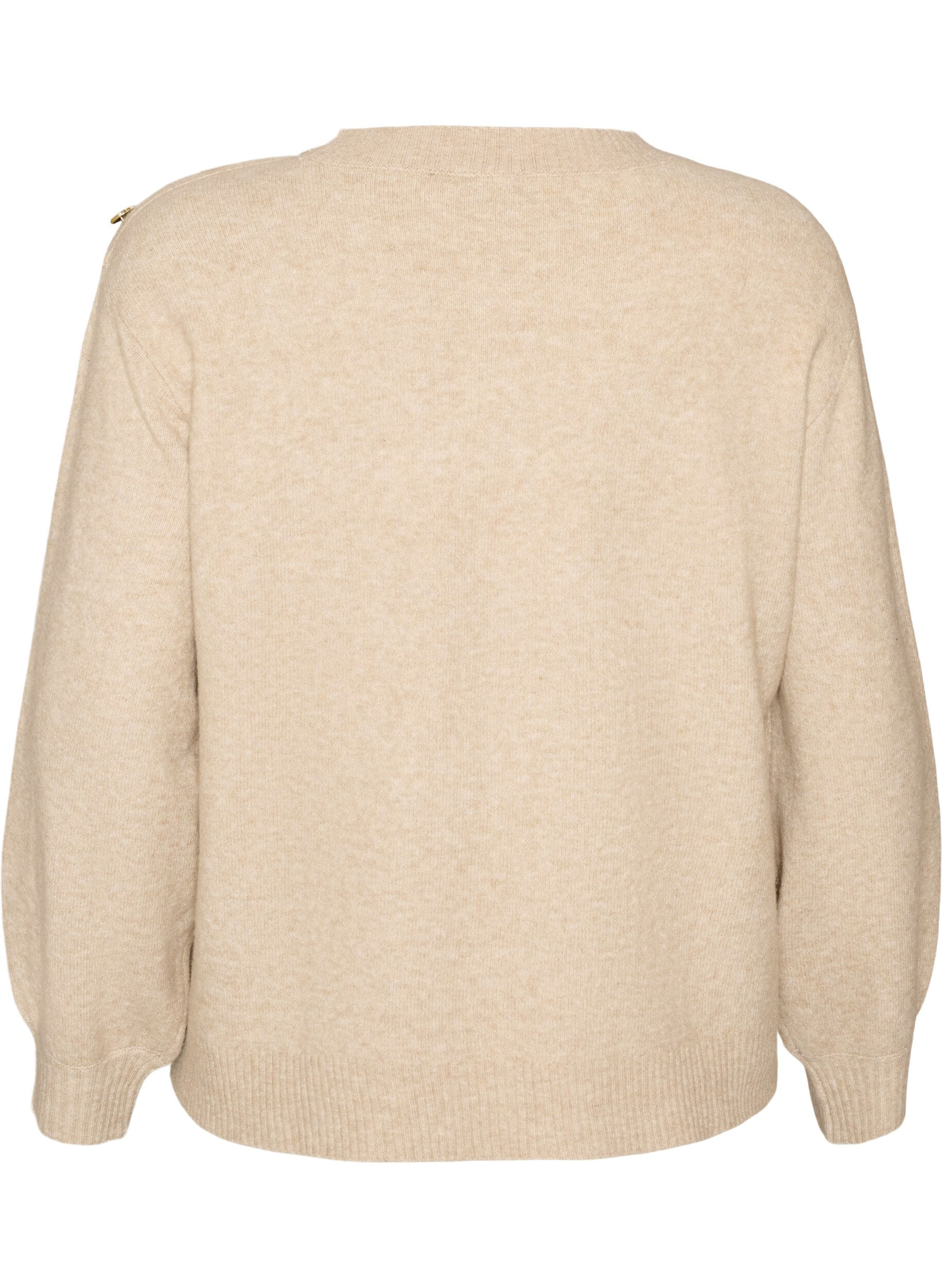 ZizziStrickbluse mit Knopfleiste, Beige, Packshot image number 1