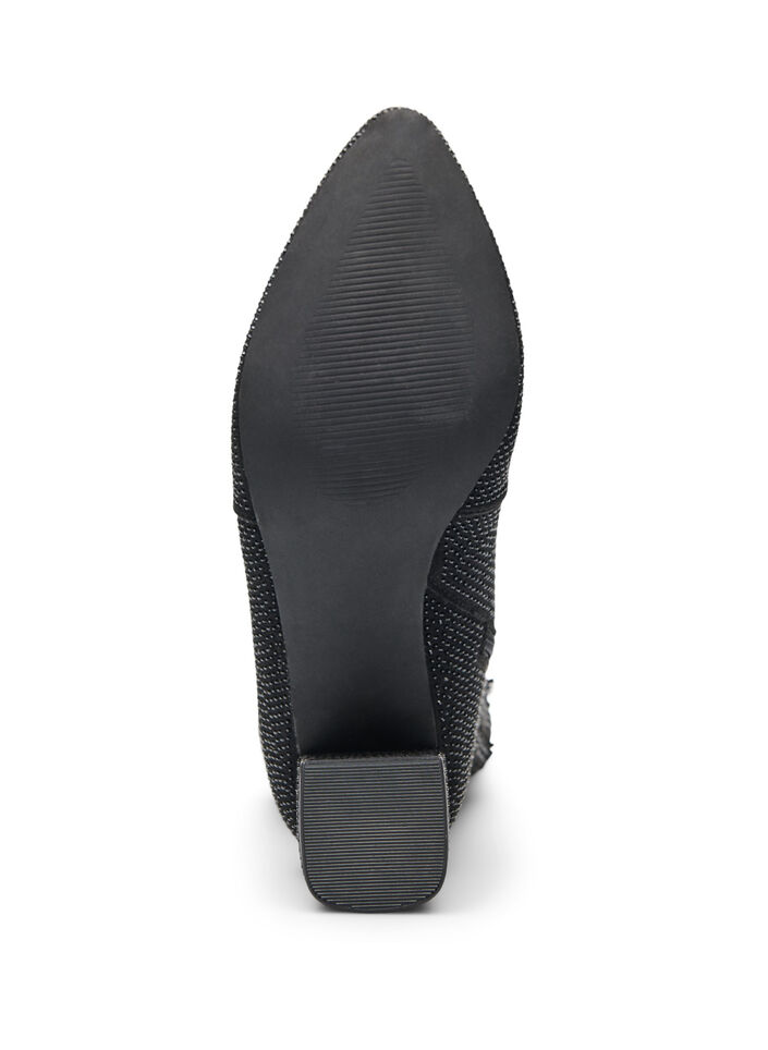 Extra-Weite – Knöchenstiefel mit Strasssteinen, Schwarz, Packshot image number 5