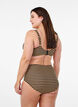 Hoch taillierte Bikinihosen mit Streifen, Braun, Model image number 1