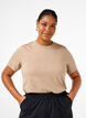 Basic-T-Shirt aus Baumwolle mit Rundhalsausschnitt, Beige, Model image number 0