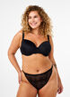G-String mit Spitze und elastischer Taille, Black, Model image number 0