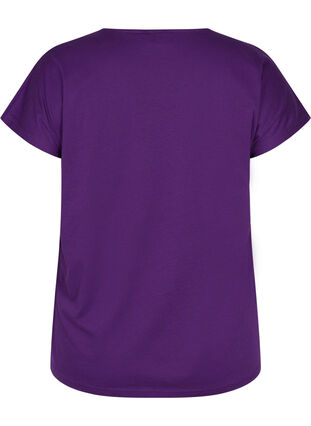 T-Shirt aus Baumwolle mit Printdetails, Violet Ind Mel Feath, Packshot image number 1