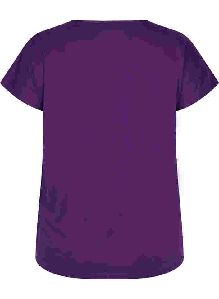 T-Shirt aus Baumwolle mit Printdetails, Violet Ind Mel Feath, Packshot image number 1
