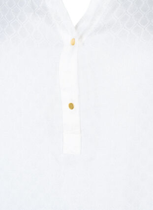 Viskose Tunika mit Ton-in-Ton-Muster, Bright White, Packshot image number 2