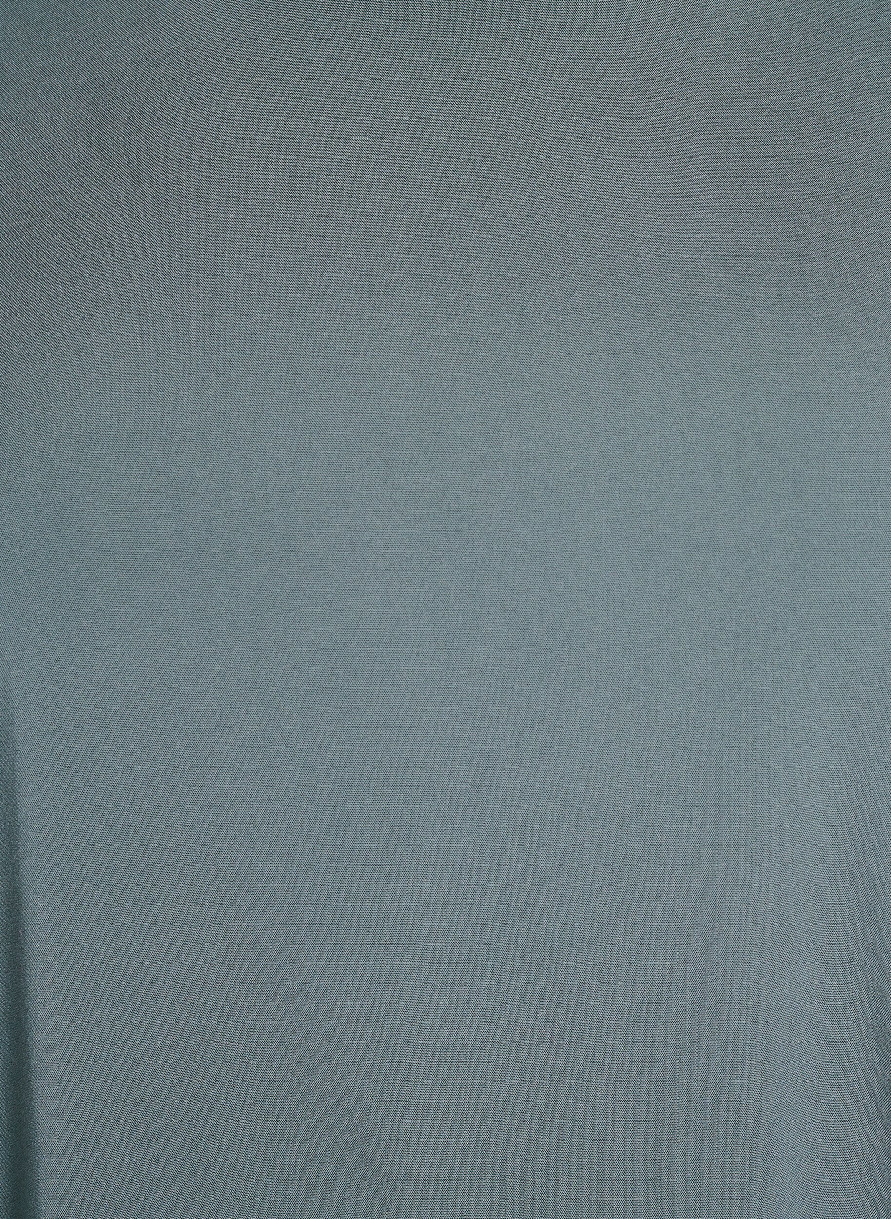 Zizzi Kurz&auml;rmelige, gewebte Bluse mit Rundhals, Gr&uuml;n, Packshot image number 2