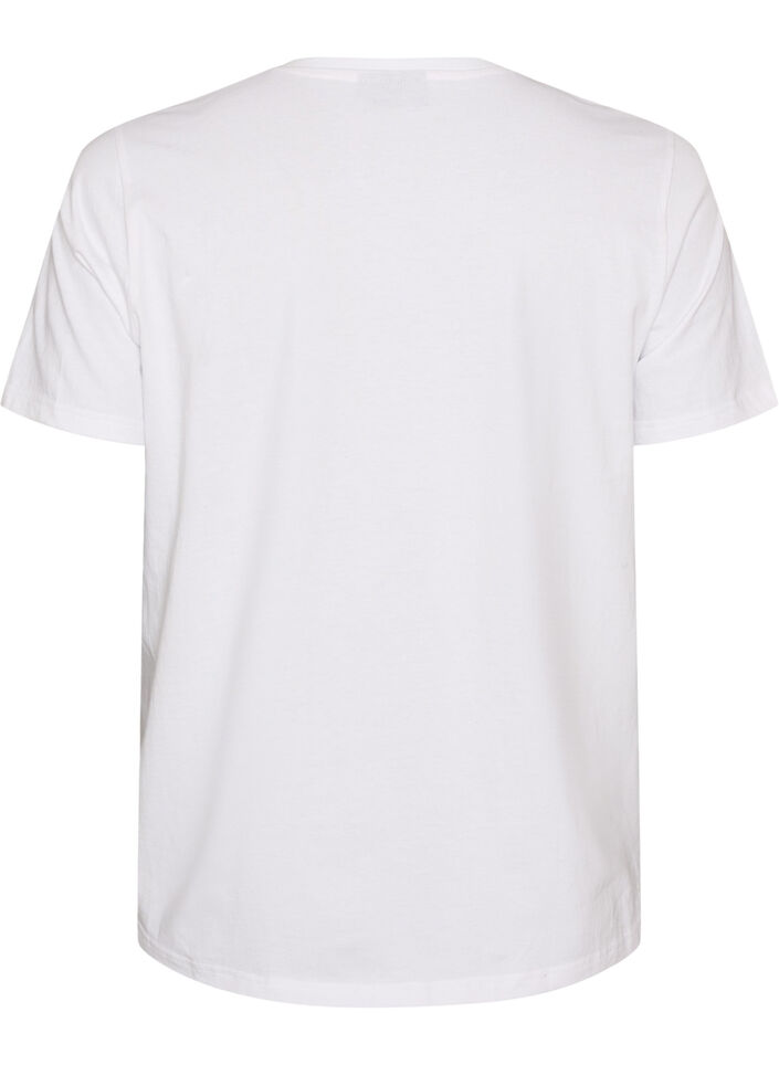 T-Shirt aus Bio-Baumwolle mit Frontprint, Wei&szlig;, Packshot image number 1
