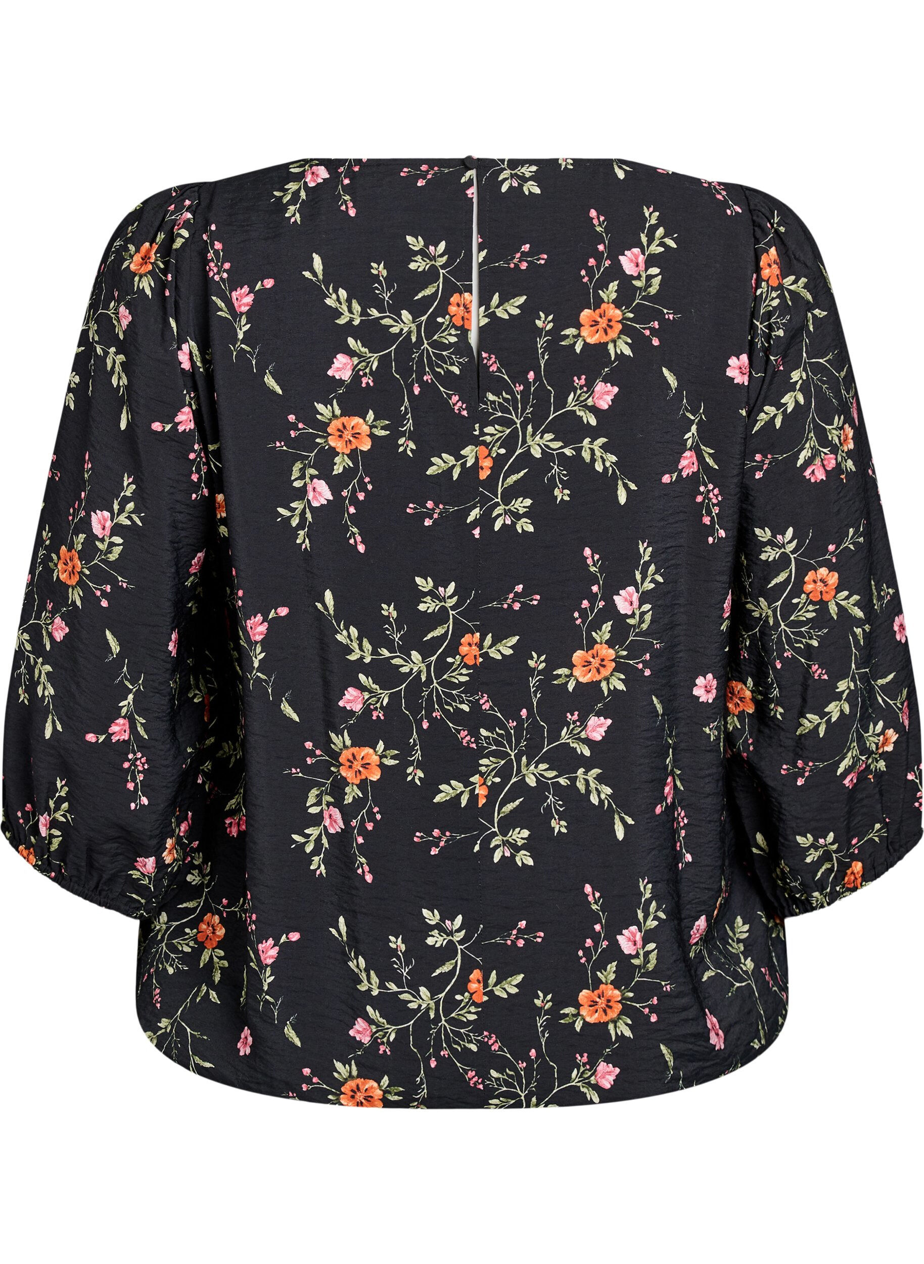 ZizziBluse aus Spitze mit 3/4-&Auml;rmeln, Schwarz, Packshot image number 1