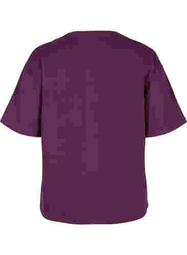 Trainings-T-Shirt aus Baumwolle, Blackberry Wine, Packshot image number 1