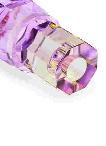 Kerzenständer aus Kristallglas, Butter/Violet, Packshot image number 3