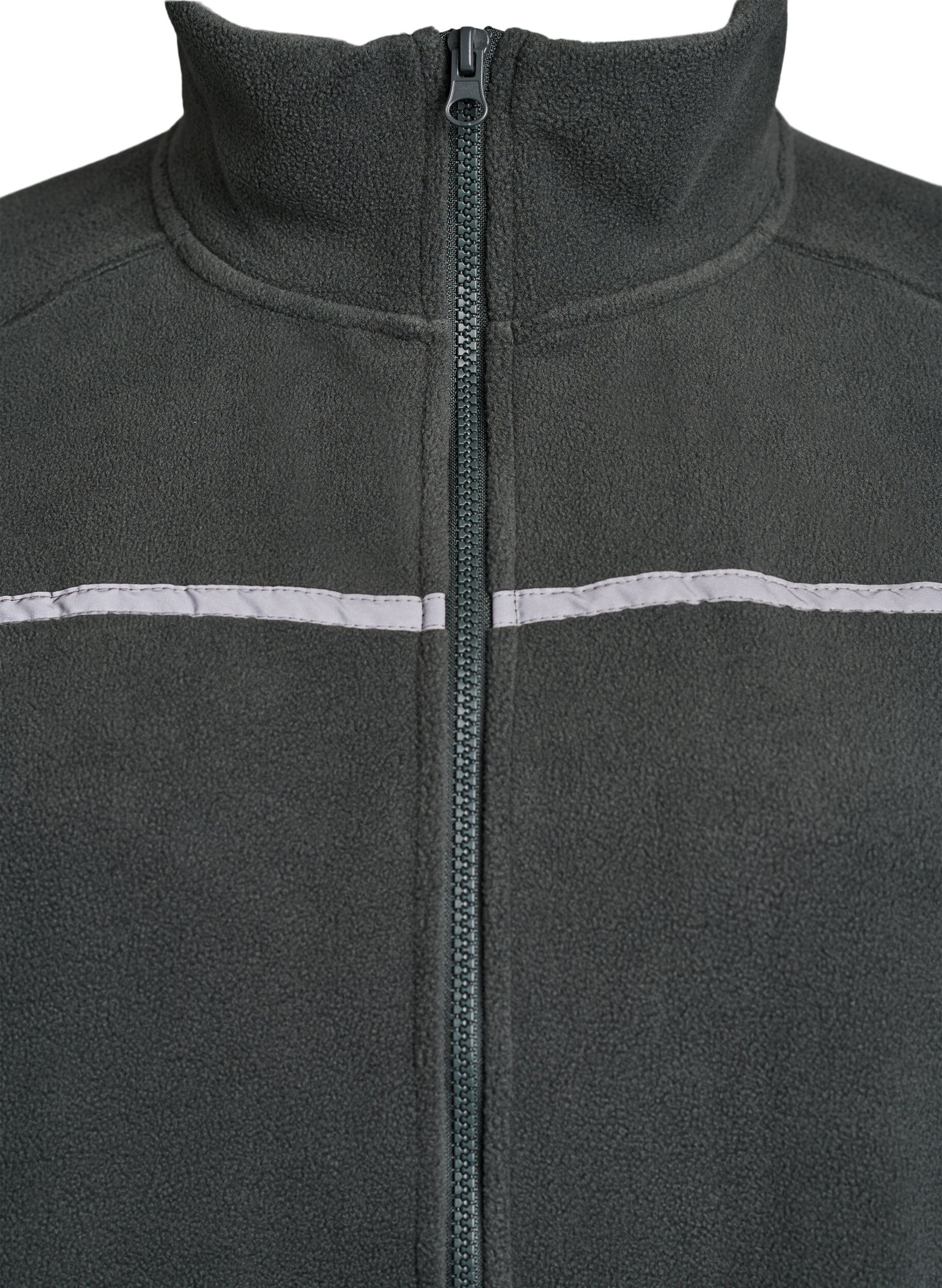 Zizzi Fleecejacke mit Rei&szlig;verschluss und Reflektorband, Gr&uuml;n, Packshot image number 2