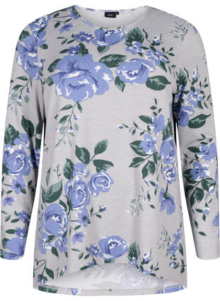  Bluse mit Blumenmuster und langen Ärmeln, Light Mel. AOP, Packshot image number 0