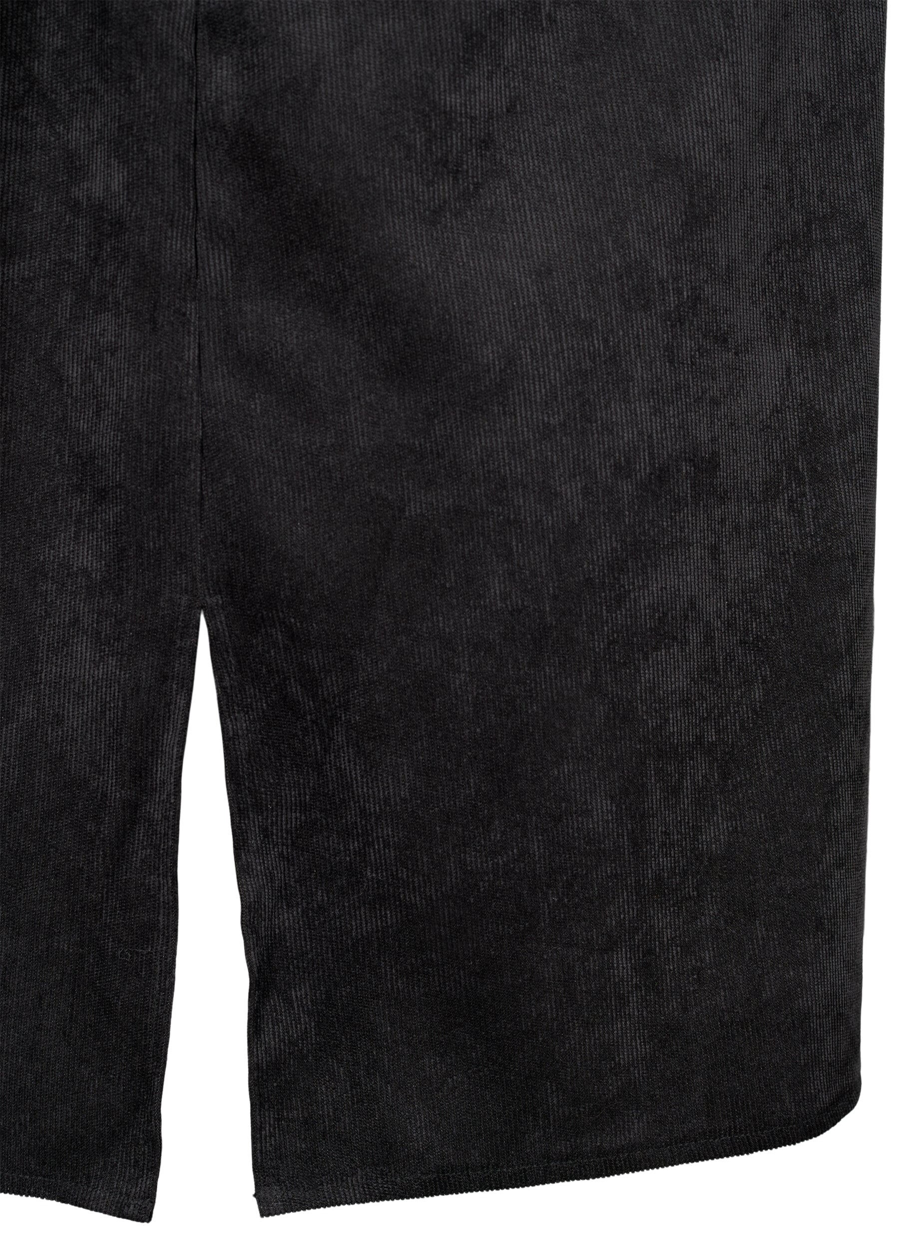 Zizzi Kordkleid mit 3/4 &Auml;rmeln und Kn&ouml;pfen, Black, Packshot image number 2