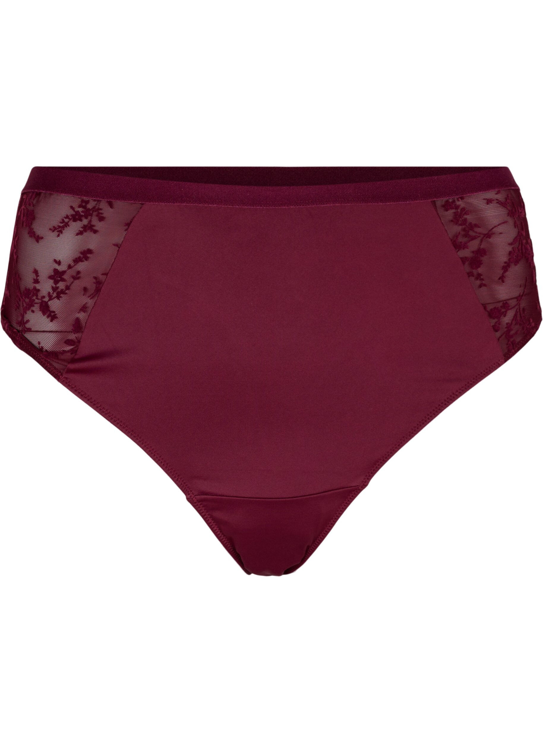 Zizzi G-String mit normaler Taillenh&ouml;he, Bordeaux Ass, Packshot image number 0