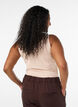Einfarbiges Basic Top aus Baumwolle, Beige, Model image number 2